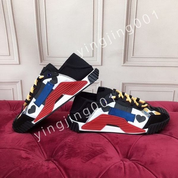 

2023 new designer mens causal shoes fashion woman leather lace up platform sole sneakers white mens womens, Black