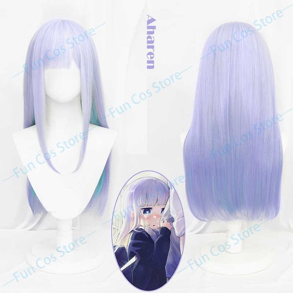 

cosplay wigs 2022 new anime aharensan wa hakarenai aharen reina cosplay wig long hair blue gradient color wig cap women halloween party prop, Black