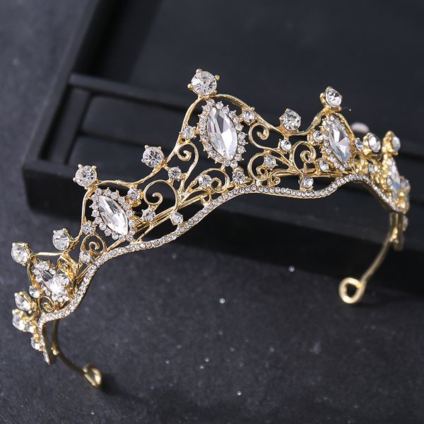 

bride's crown new wedding hair ornament with diamond crown hair band baroque crown bride headwear ts-0019, Silver