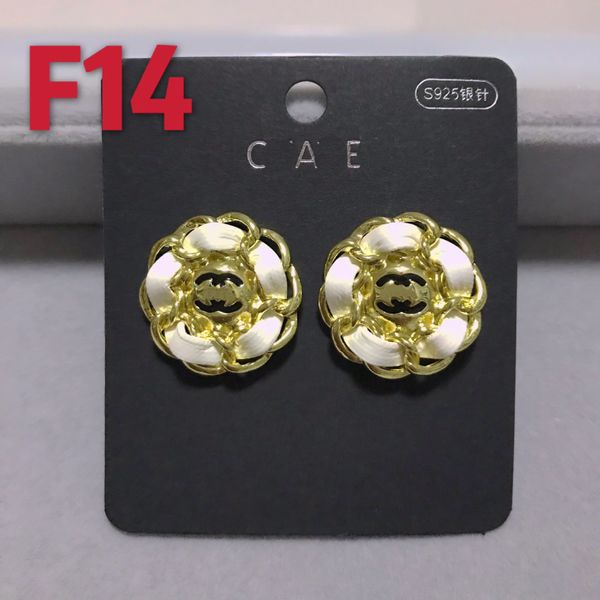 

charm white flower earring designer women love brand dangle earrings fashion brand jewelry gold plated hoop earrings spring new gift, Golden