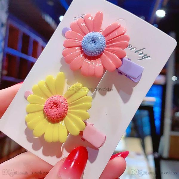 

girls hair accessories hairclips bb clip barrettes clips baby card daisy flower headdress little e21667, Slivery;white
