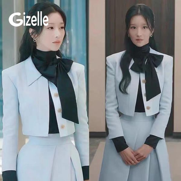 

dress gizelle fashion korean elegant lady 2 pieces set outfits short jacket coat midi skirts dress sets party dresses trendy new, White