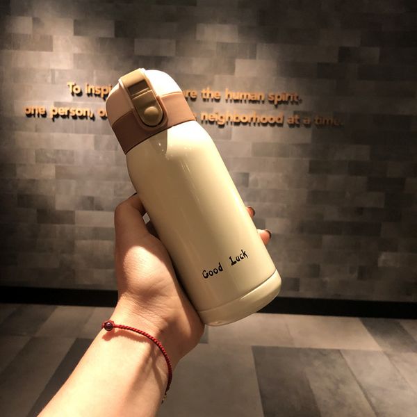 

drinkware water bottles goodluck insulation cup men's and women's portable cute internet celebrity student water bottle tea cup ha