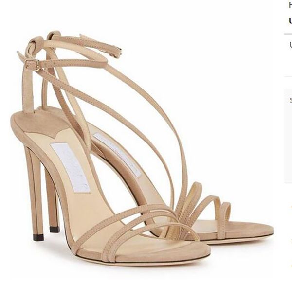 

designer high heels sandal strappy lance women's sandals shoes ankle strap evening bridal wedding lady stiletto heels casual footwear, Black