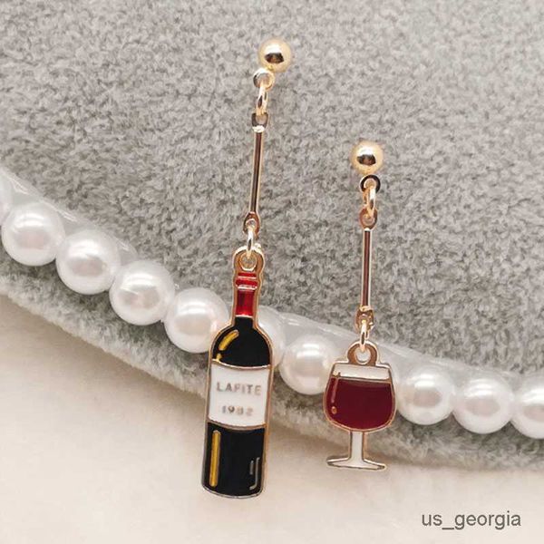 

stud wine earrings miniature food earrings handmade miniature food jewelry mini food wine glass funny earring gifts for wine lover, Golden;silver