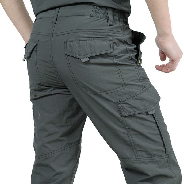 

men s pants summer casual lightweight army military long trousers male waterproof quick dry cargo camping overalls tactical breathable 23050, Black