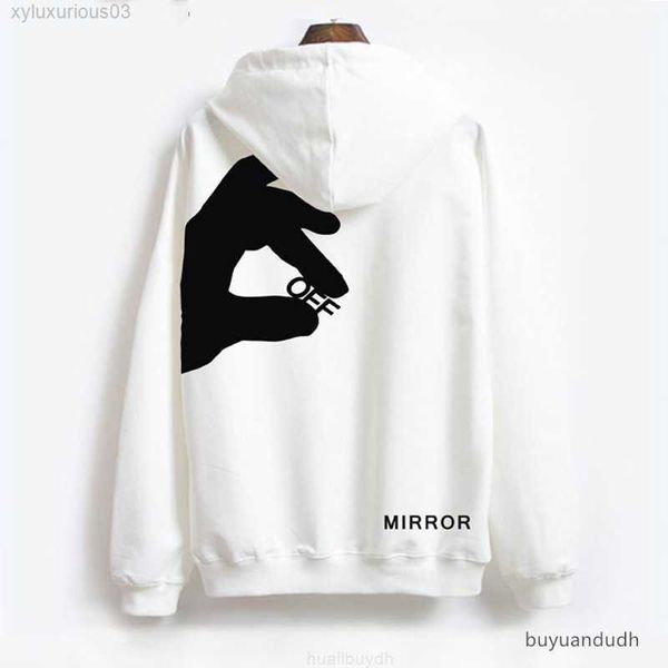 

hoodies designer men women off long sleeve finger sweatshirt clothes fashion jumpers spring autumn sweatshirts sports white cotton euro hood, Black