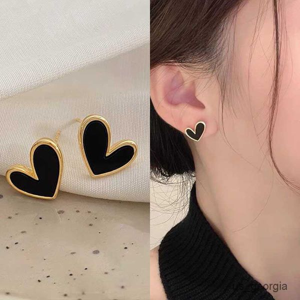 

stud cute earrings heart bling zircon stone rose gold color stud earring for women fashion jewelry new gift, Golden;silver