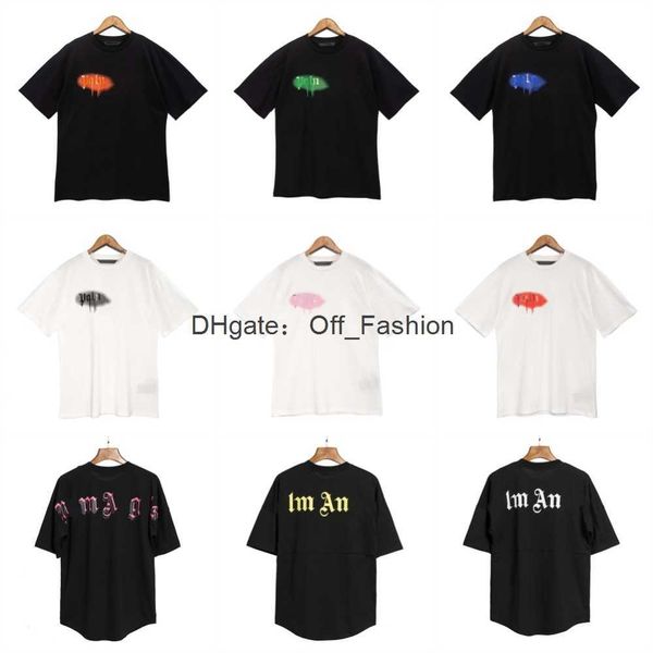 

designer pa t-shirt luxury brand tees print palms t shirts mens womens angles short sleeve casual crew neck clothing clothes us size s-xl, White;black