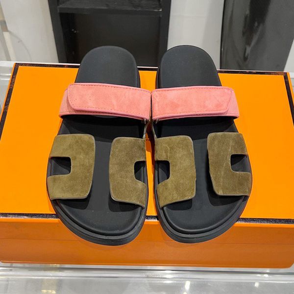 

luxury women flat sandals multi color classic patterns leisure indoor set of accessories slides designer resorts brand slippers 6rlu, Black