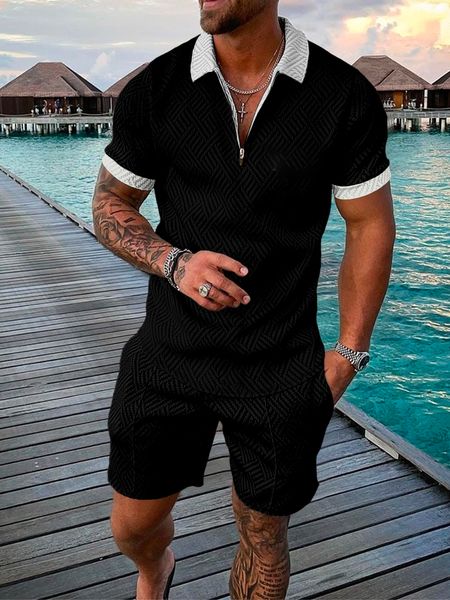

men's tracksuits summer fashion men's tracksuits casual short sleeves print t-shirtshorts suits camisetas ropa hombre 2 piece set, Gray