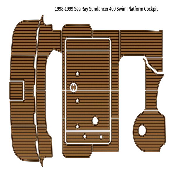

1998-1999 sea ray sundancer 400 swim platform cockpit pad boat eva teak floor self backing ahesive seadek gatorstep style floor