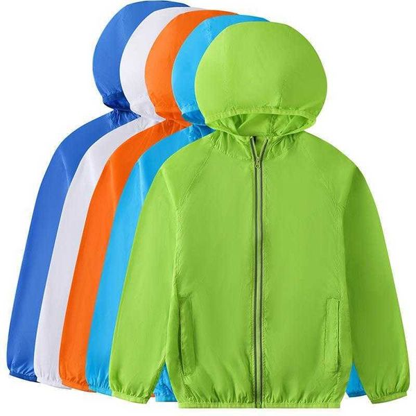 

outdoor childrens sun protection jackets clothing wholesale girls summer thin, Blue;gray