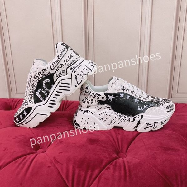 

fashion casual shoes men designer leather lace-up sneaker fashion lady flat running trainers letters woman shoes platform mens gym sneakers, Black