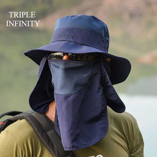 

outdoor hats new summer sun hats for men large bucket hat foldable breathable anti uv sunproof hiking fishing male designer hat cowboy cap j, Black;white