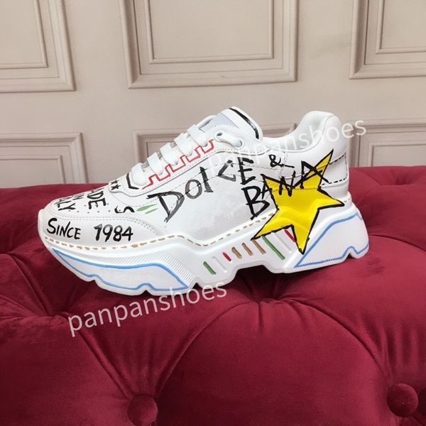 

2023fashion casual shoes men designer leather lace-up sneaker fashion lady flat running trainers letters shoes platform men women gym sneake, Black