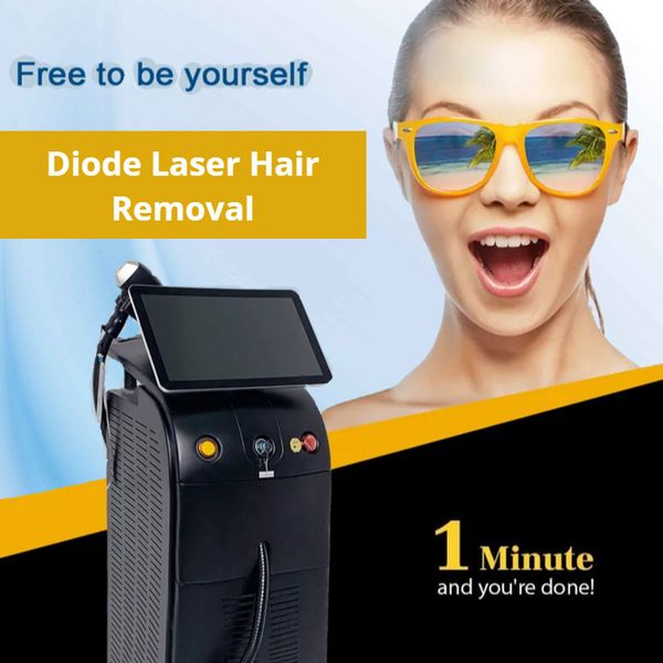 

2023 professional diode laser hair removal skin rejuvenation laser ce certificate video handbook epilator machine, Black