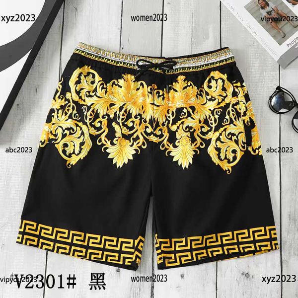 

plus size designer shorts fashion gold flower print mens shorts size m-3xl fashion loose swim shorts beach pants new arrival may03, White;black