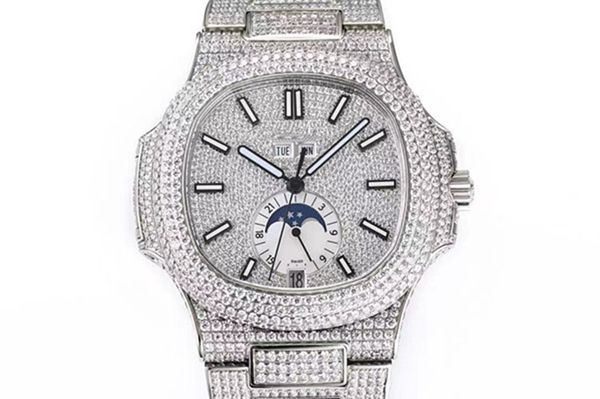 

luxury watches mens watch designer watches movement watches men moissanite watch iced out watch diamond watch montre automatic mechanical wa, Slivery;brown