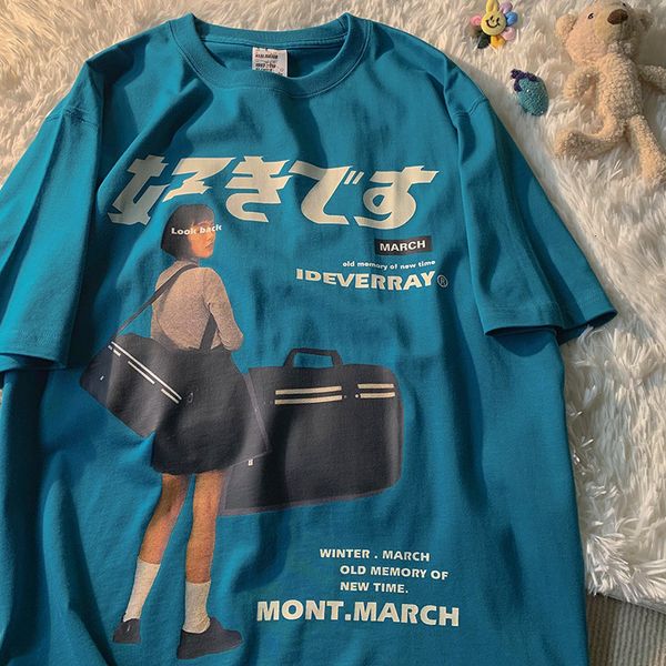 

women's t-shirt japanese white t-shirts streetwear loose summer t shirt women harajuku retro short sleeves y2k anime girls camisetas