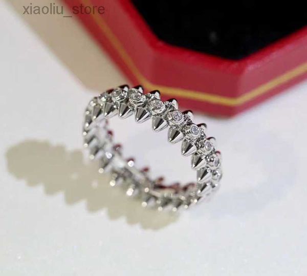

band rings donia jewelry luxury ring exaggerated european and american fashion bullet head titanium micro-inlaid zircon creative designer gi, Silver