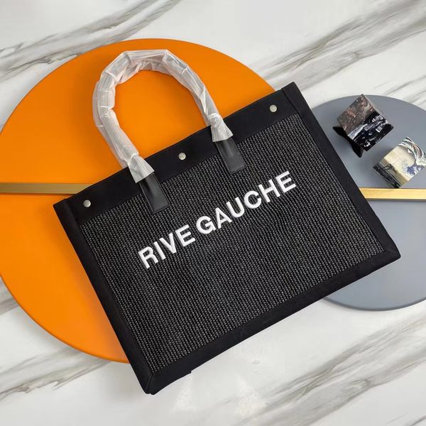 

beach shopping bag luxury designer handbag rive gauche tote mens weave weekend clutch bags womens canvas luggage crossbody vacation gym shou