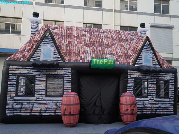 

8m outdoor inflated pub retro inflatable bar booth tent with bucket