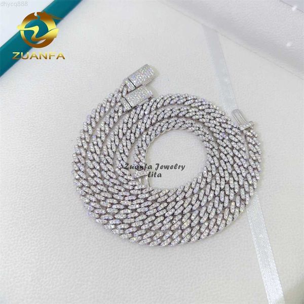 

hip hop jewelry new thin 6mm vvs diamond moissanite 925 sterling silver cuban link chain