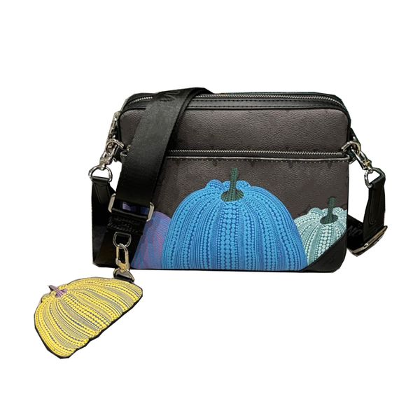 

23ss men women luxurys designers upscale 2 in 1 shouder bags double-sided pumpkin printing handbag genuine leather totes crossbody ladies ha