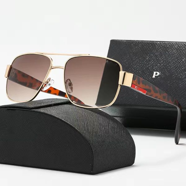 

p luxury designers sunglasses for man women designer goggle beach sun glasses retro frame luxury design uv400 with box-4, White;black