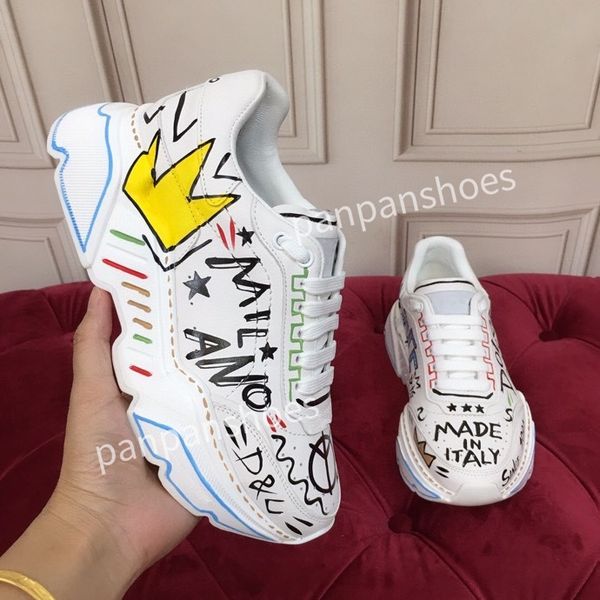 

new fashion casual shoes men designer leather lace-up sneaker fashion lady flat running trainers letters shoes platform men women gym sneake, Black