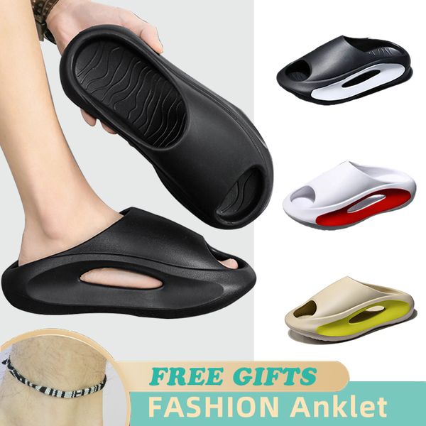 

slippers 2023 summer sneaker for women men thick bottom platform slides soft eva hollow sandals casual beach shoes 230503, Black