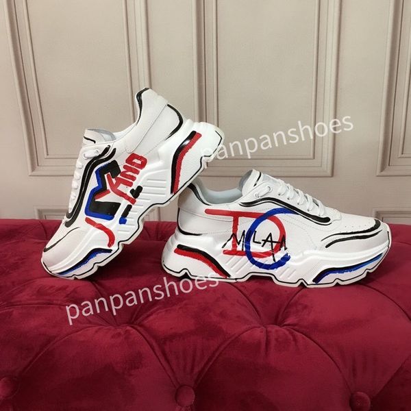 

fashion casual shoes men designer leather lace-up sneaker fashion lady flat running trainers letters shoes platform men women gym sneakers, Black