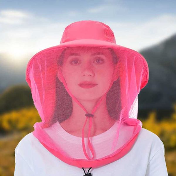 

outdoor hats bucket hat with mosquito net breathable mesh outdoor jungle hunt hiking fishing insect proof cap adjustable beekeeping hat men, Black;white