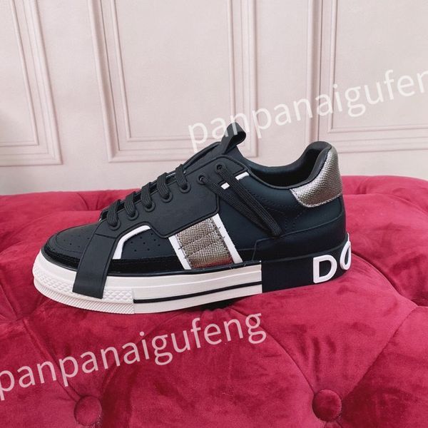

2023 new luxury designer casual shoes men shoe fashion sneakers lady white leather shoe lace-up sneaker platform shoess, Black