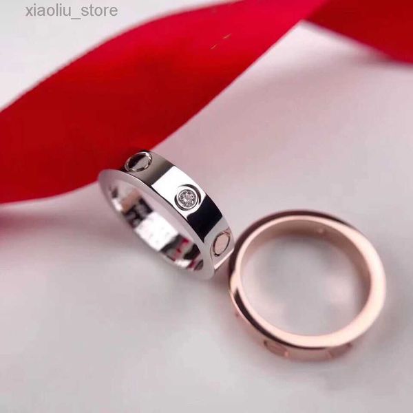 

band rings 4-6mm love rings for women and men luxurys designer jewelry fashion classic rose gold ring lover delicate ring jewellery size 5-1, Silver