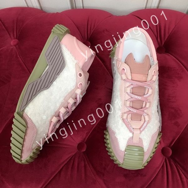 

2023 new r mens causal shoes fashion woman leather lace up platform sole sneakers white mens womens, Black