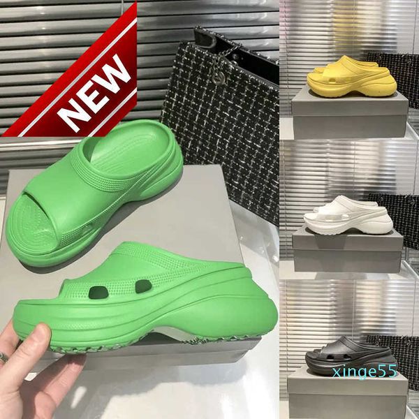 

luxury slippers croc pool slide sandals designer sandal black green pink white yellow fashion summer beach shoes size us 5-12