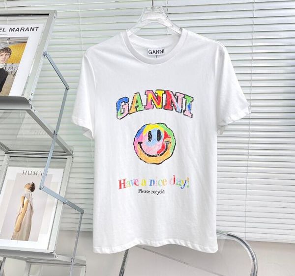 

classic designer white t shirt summer short sleeve ganni women tshirt tee