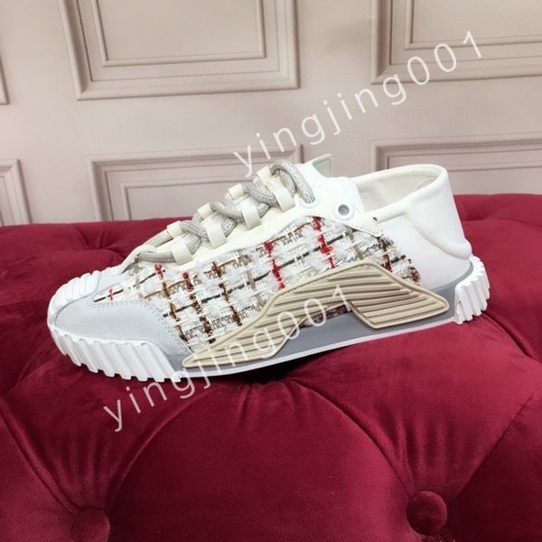 

2023 r mens causal shoes fashion woman leather lace up platform sole sneakers white men women, Black
