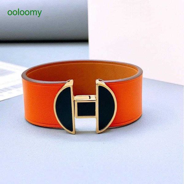

hemres designer bracelet layer cowhide h-buckle bracelet leather for women korean genuine punk with high-end quality uxpi, Black