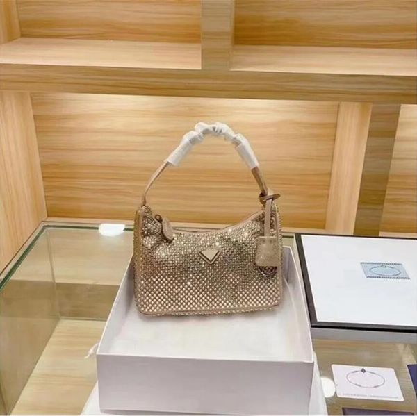 

diamond women shoulder bag crystal handbags summer fashion underarm purses luxury totes bling bling classic shiny handbag zipper multicolor
