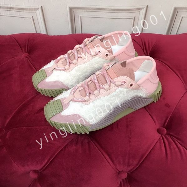 

new designer mens causal shoes fashion woman leather lace up platform sole sneakers white mens womens, Black