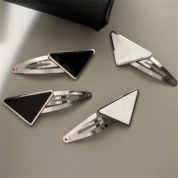 

luxury designer triangle hairpin new fashion hair clips womens barrettes metal letter girl hairclip jewelry, Golden;silver