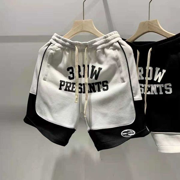 

men's shorts ewsfv 2021 summer new arrive mens letter printed pants men's personalized knitted casual patchwork contrast color spo, White;black