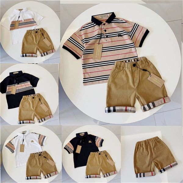 

kid suit baby clothes t-shirt polo children's designer luxury summer girl boy clothing shorts sleeve t-shirt with letters b11#100cm-140, White