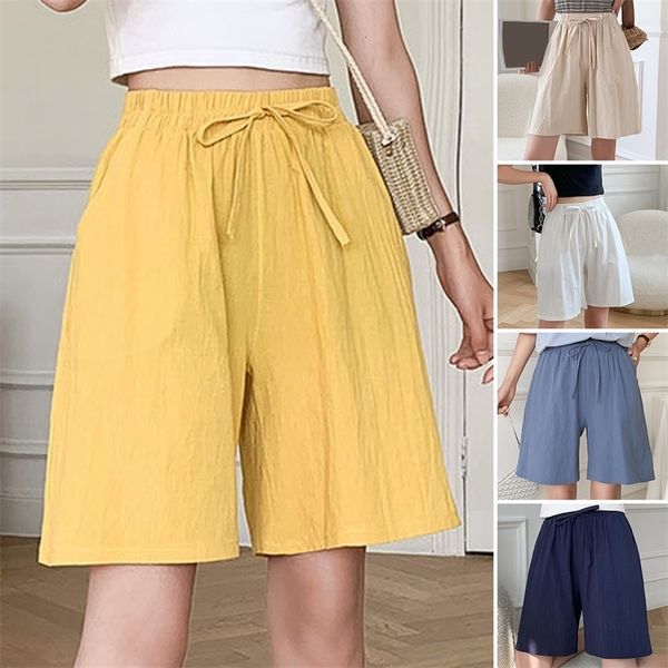 

women's shorts women's summer shorts long with high waist female loose white classic knee-length office wide women's shorts b, White;black