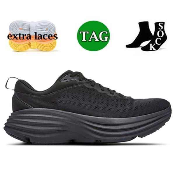 

bondi 8 clifton athletic running shoes runner hokas carbon x2 triple black white light blue outdoor sports trainers lifestyle shock absorpti