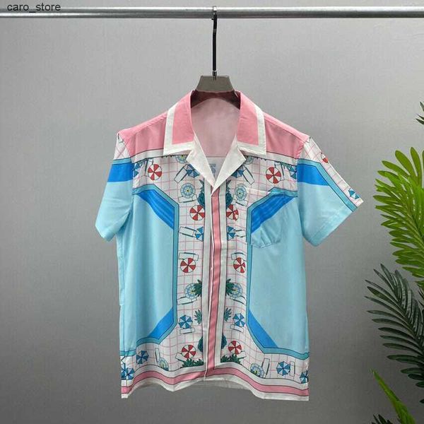 

men's casual shirts new fashion men's printed floral short sleeve shirt soft thin spring summer standard fit holiday casual shirt, White;black