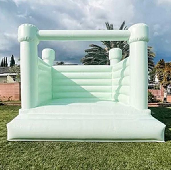 

10x10ft commercial white bounce house 10x10ft inflatable full pvc jumping bouncy castle bouncer castles jumper with blower for wedding